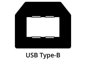 Schematic representation of a USB Type-B 2.0 connector